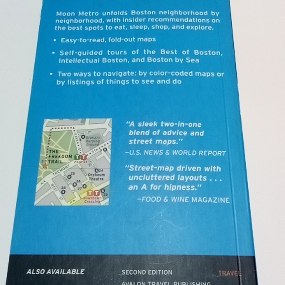 2/$15 Moon Metro Boston Travel Guide w/ Fold Out Maps Second Edition Paperback - Picture 3 of 8